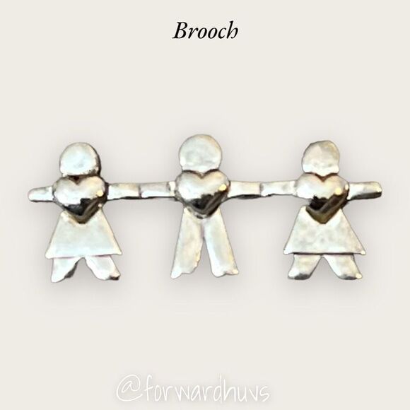 Bundle Sale 3 for $15 | Children’s Love Silver-Tone Brooch - Picture 1 of 8